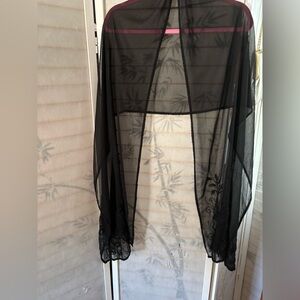 Elegant Black Sheer Women's Wrap